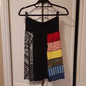 Hippie Patchwork Skirt Short Bohemian Style A line  Size S Multi Color